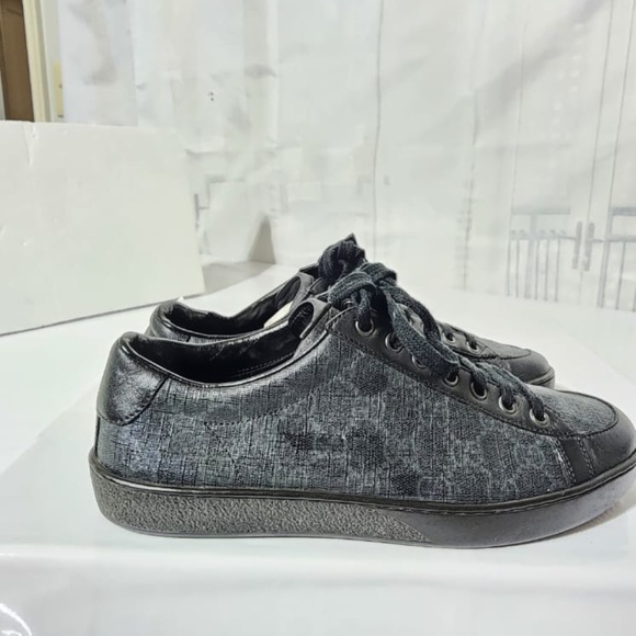 Authentic Gucci Ace Brooklyn Graphite GG Supreme Low Top Sneakers Black/Grey - Picture 3 of 12